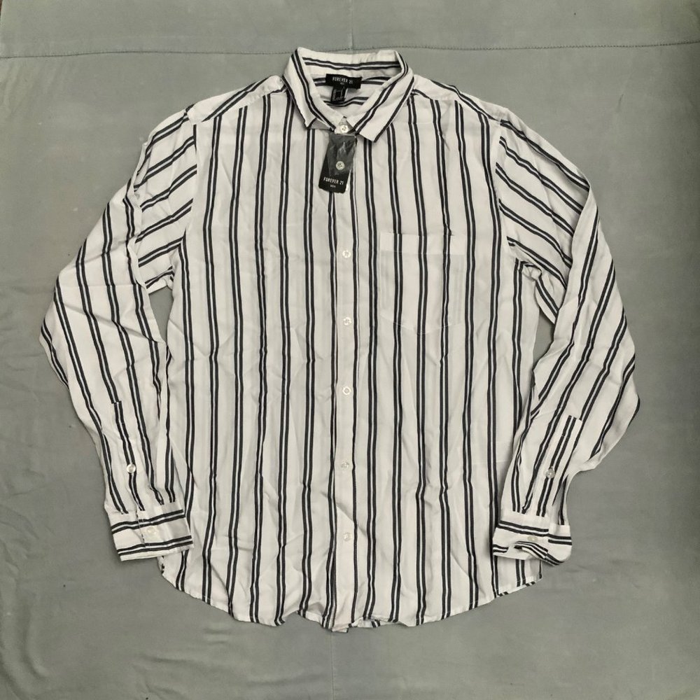 White Striped Flannel